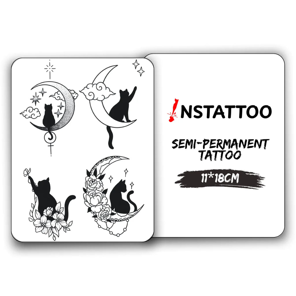 Cosmic Kitten Couple - Halb-permanentes Tattoo