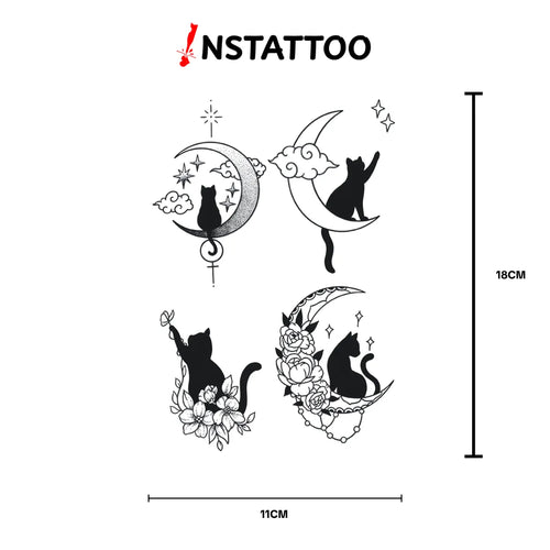 Cosmic Kitten Couple - Halb-permanentes Tattoo