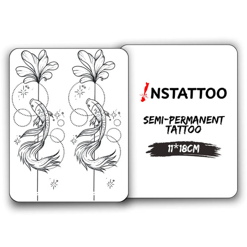 Cosmic Koi Couple -Halb-permanentes Tattoo