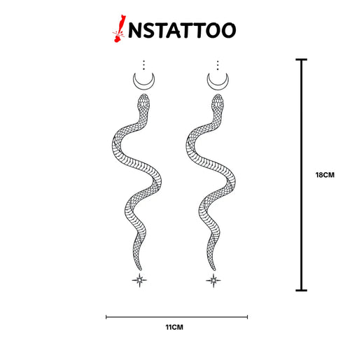 Cosmic Snake Couple - Halb-permanentes Tattoo