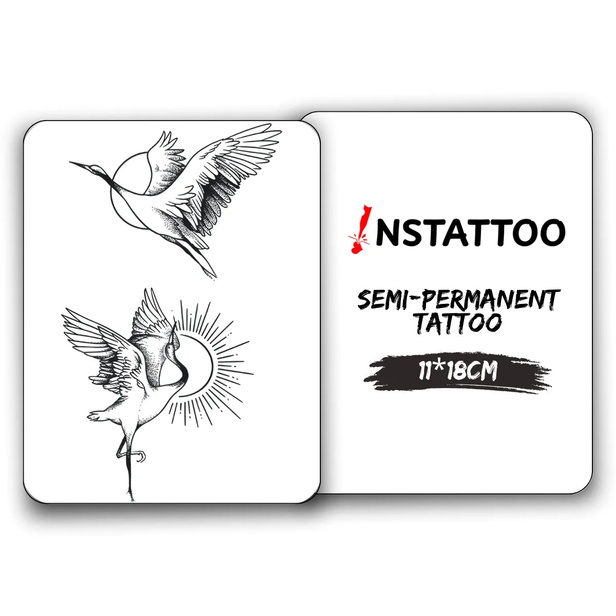 Crane Couple - Halb-permanentes Tattoo