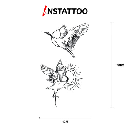 Crane Couple - Halb-permanentes Tattoo