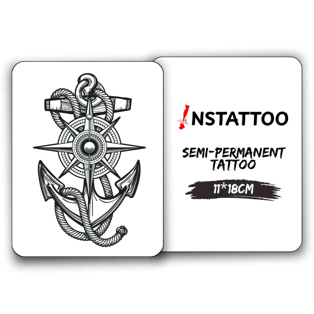 Navy Compass - Halb-permanentes Tattoo
