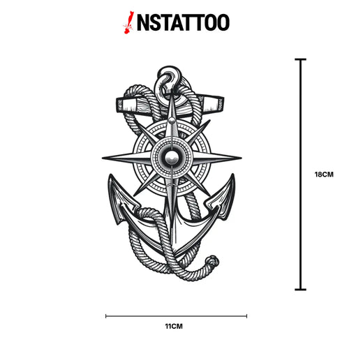 Navy Compass - Halb-permanentes Tattoo