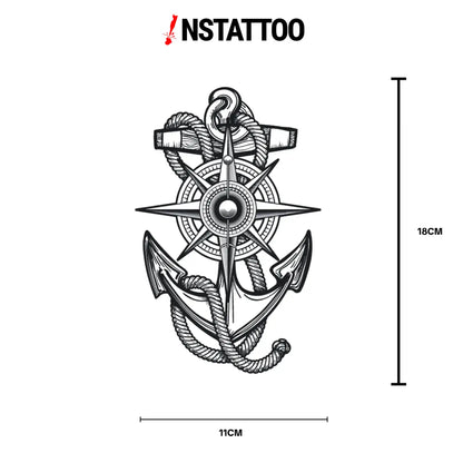 Navy Compass - Halb-permanentes Tattoo