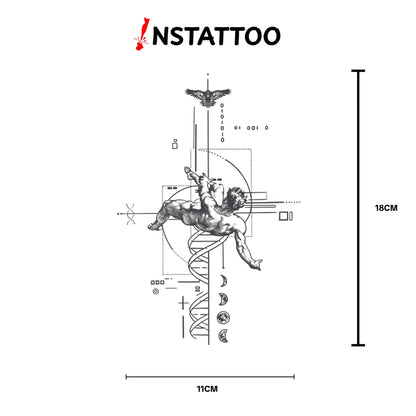 (Special Design) F A L L E N - Halb-permanentes Tattoo