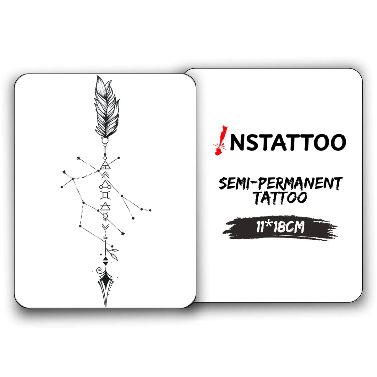 Feather - Halb-permanentes Tattoo