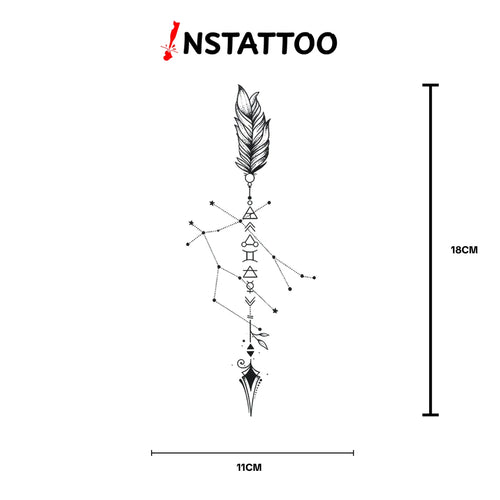 Feather - Halb-permanentes Tattoo