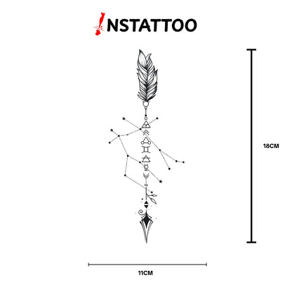 Feather - Halb-permanentes Tattoo