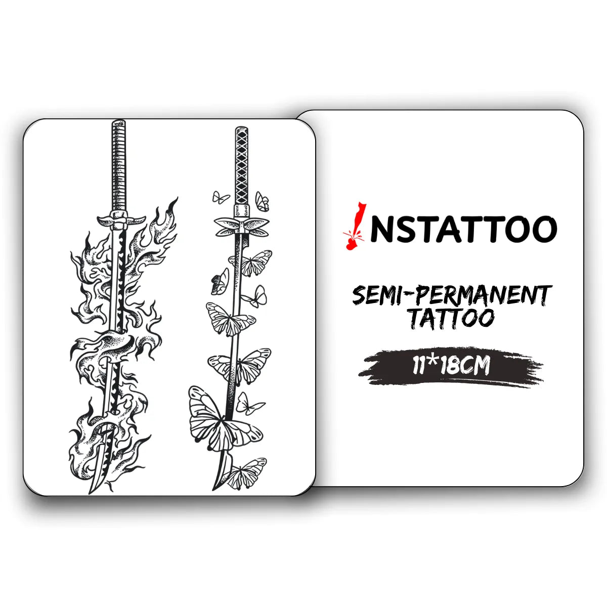 Fire and Fly -Halb-permanentes Tattoo