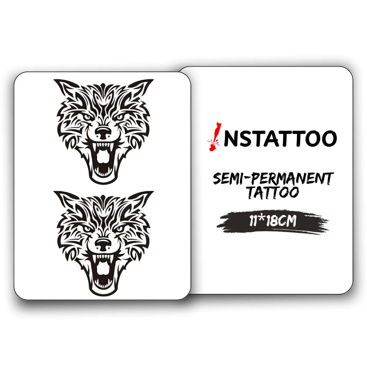 Grey Wolf 2  - Halb-permanentes Tattoo