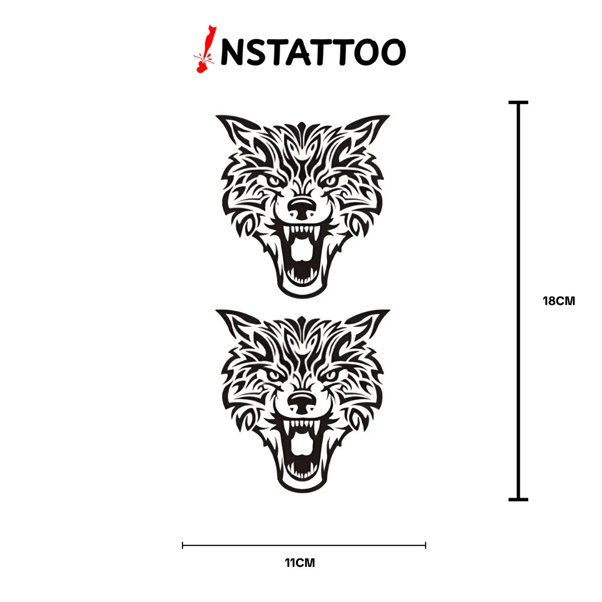 Grey Wolf 2  - Halb-permanentes Tattoo