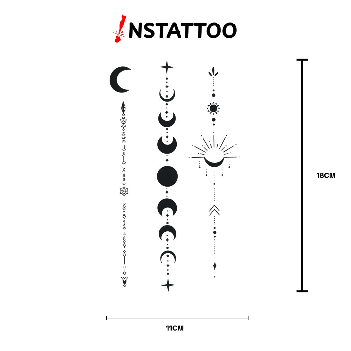(3 Tattoo) L U N A R - Halb-permanentes Tattoo