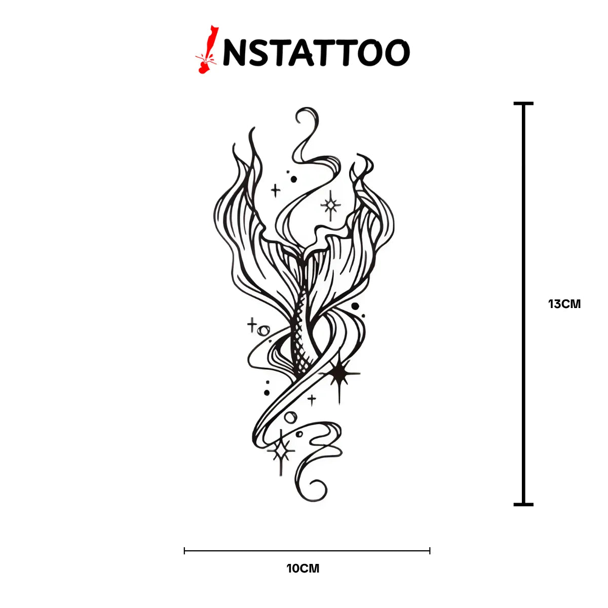 Mermaid - Halb-permanentes Tattoo