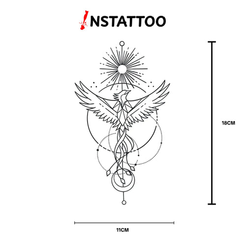 Phoenix - Halb-permanentes Tattoo