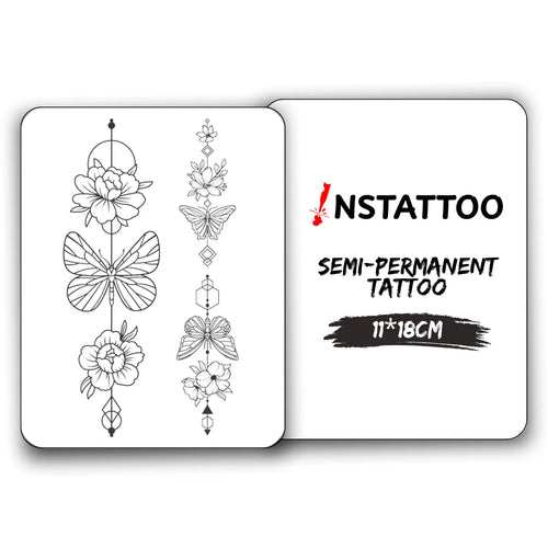 Rose 2 Parça - Halb-permanentes Tattoo