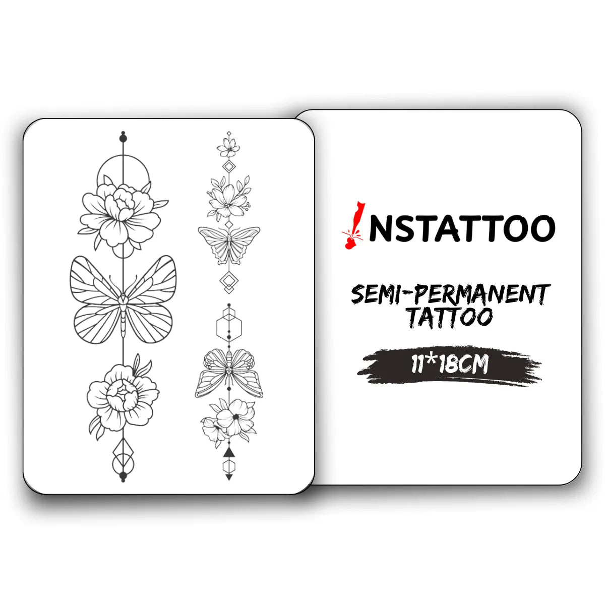 Rose 2 Parça - Halb-permanentes Tattoo