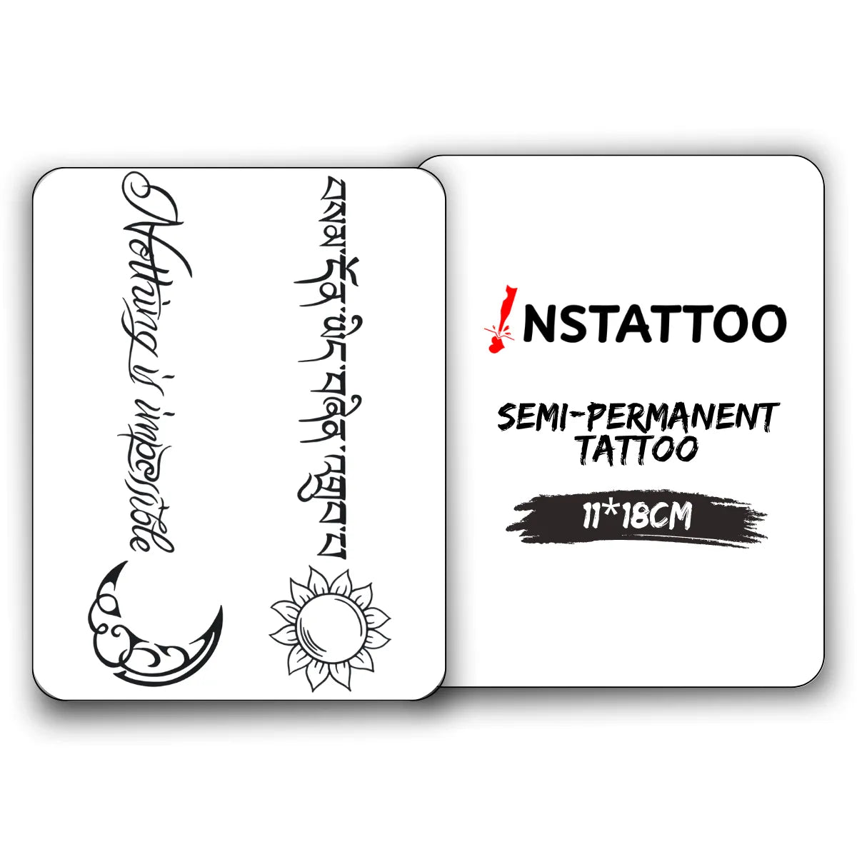 Sun-Moon Couple - Halb-permanentes Tattoo