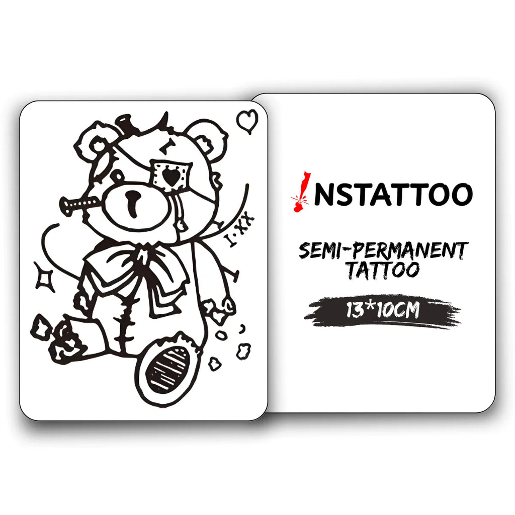 Tired Teddy - Halb-permanentes Tattoo