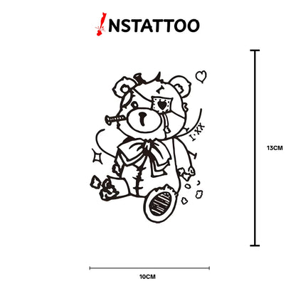 Tired Teddy - Halb-permanentes Tattoo
