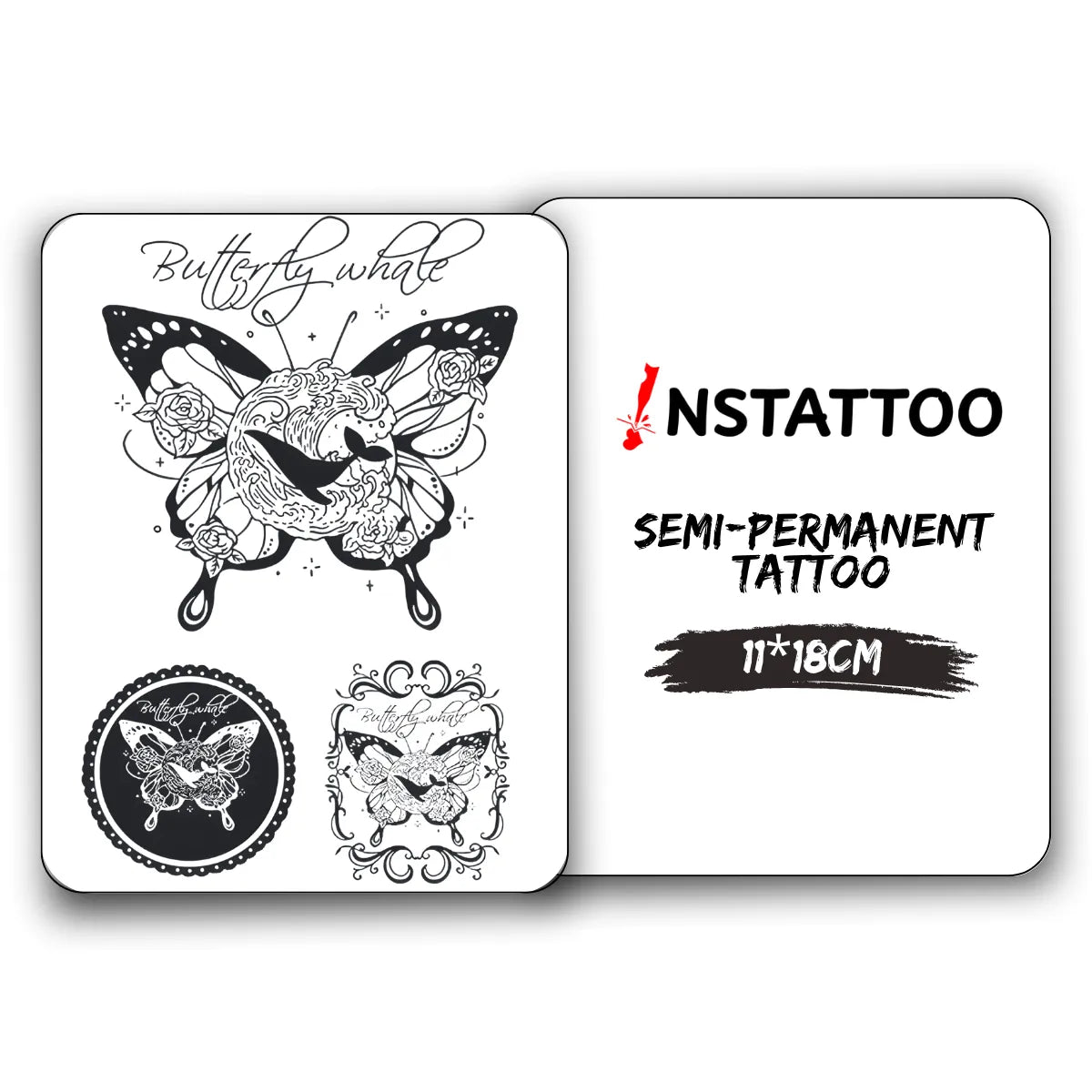 (3 Tattoo) Wings of the Sea - Halb-permanentes Tattoo